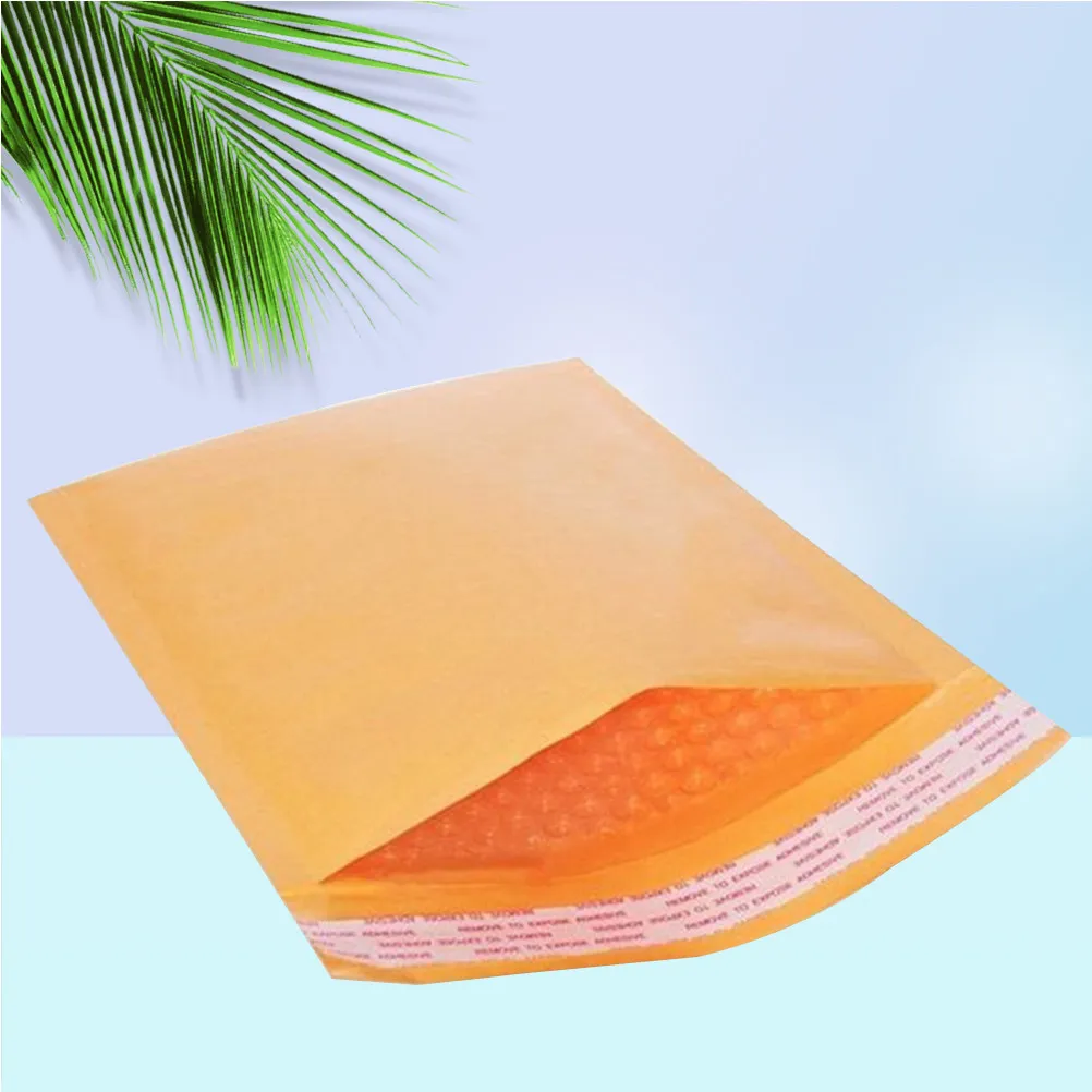50Pcs Bubble Film Mailing Envelopes Kraft 130x170mm Lightweight Pearl Film Bubble Bags Protect Letters for Shipping Mailing