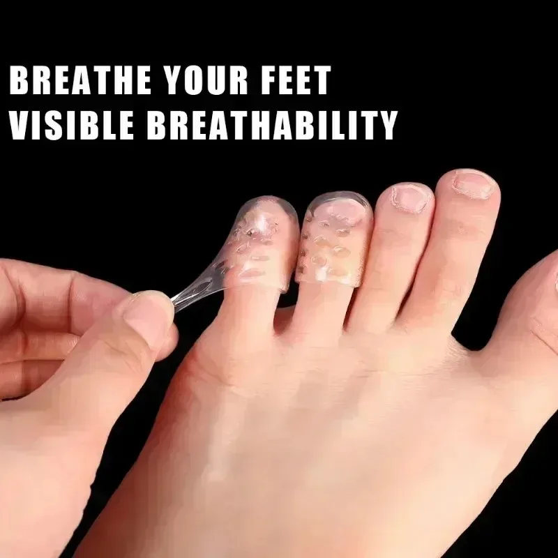 100pcs Breathable Toe Guards Anti Friction Silicone Sleeves for Blister Prevention Sports Daily