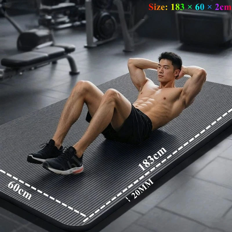 Gymnastiekmat Fitnessapparatuur 20MM 183×60cmDikke yogamatten Antislip Sport Fitnessmat Deken voor oefening Yoga en Pilates