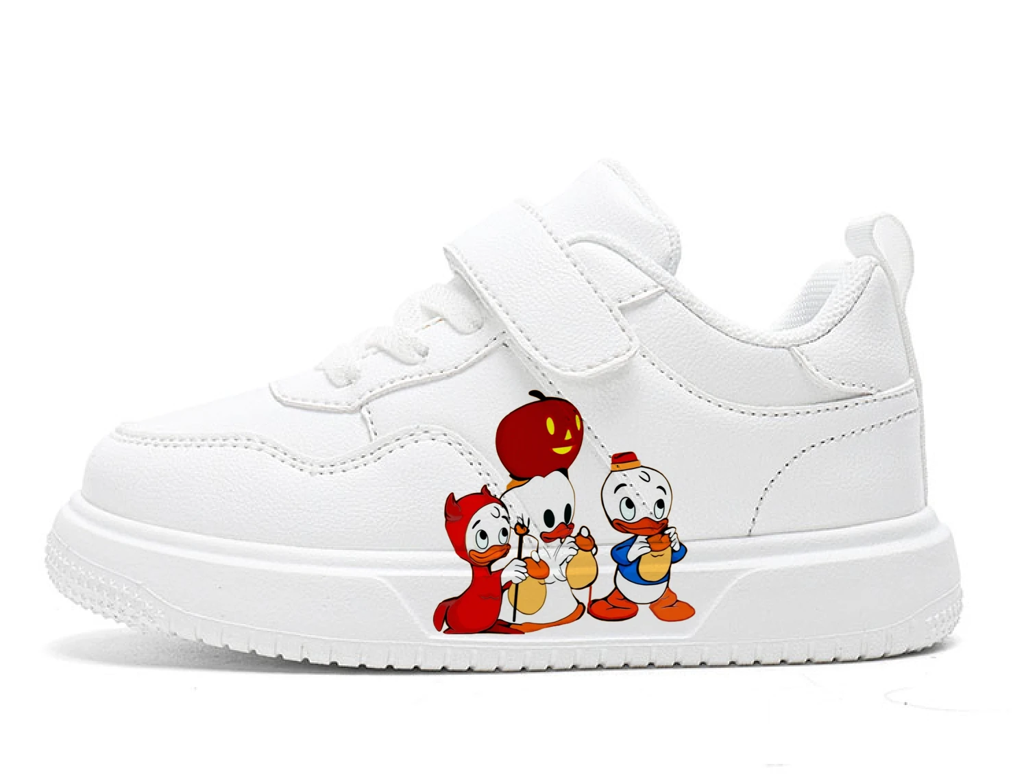 

Halloween Style Soft Casual Shoes Pumpkin Print Flat Loafers Lightweight Comfortable Lace Up Running Sneakers Girls Kids Shoes