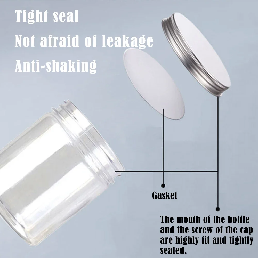 1-10Pcs 20-250ml Clear Wide Mouth Jars with Aluminum Lids, Empty Plastic Cream Containers for Cosmetics, Makeup, Lotion Storage