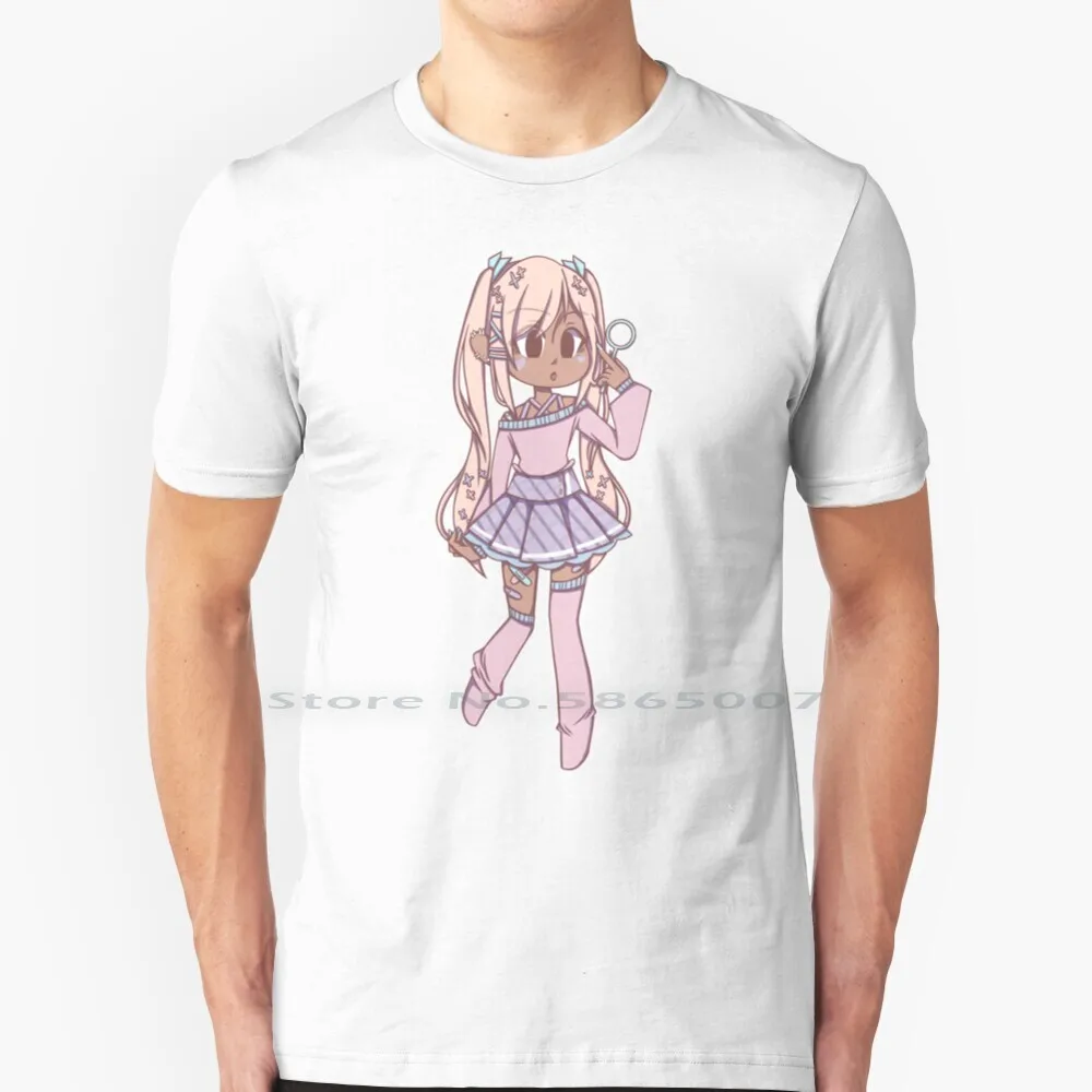 Chibi Girl T Shirt 100% Cotton Chibi Anime Bubbles Gyaru Lolita Yami Kawaii Big Size 6xl Tee Gift Fashion