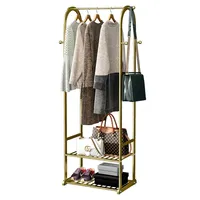 Boutique Portable Clothes Drying Rack Metal Golden Minimalist Bedroom Clothes Rack Detachable Balcony Cabideiro Nordic Furniture