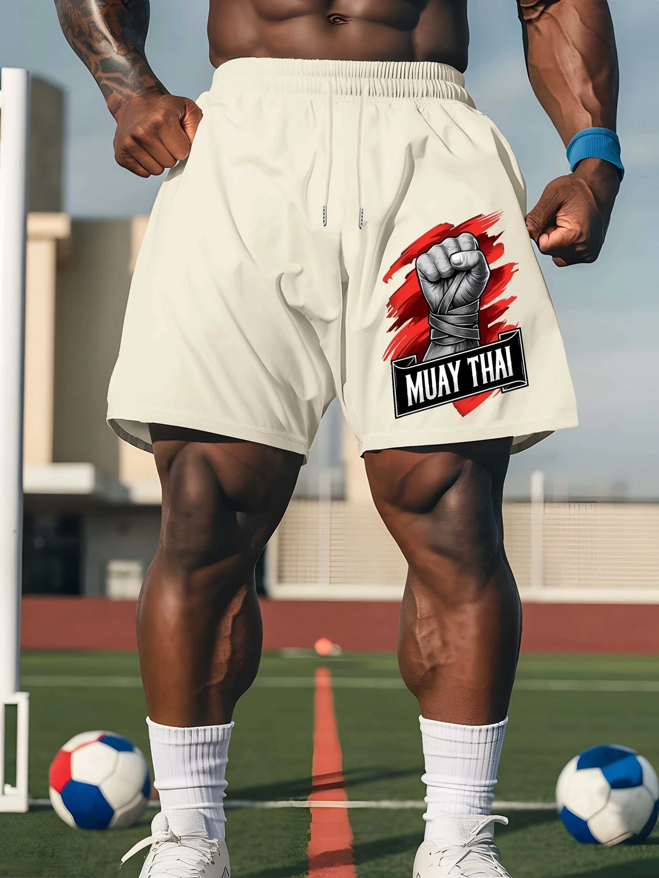 

Men's Casual Solid Color Shorts Are Perfect for Summer Beach Vacations, Suitable for Muay Thai Outdoor Sports and Leisure