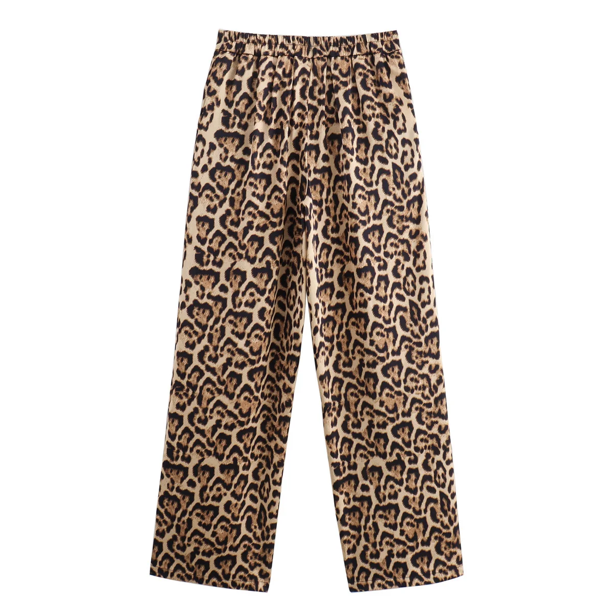 22 Damskie spodnie 2024 new Chic fashion casual versatile animal print striped side pocket pants retro damskie spodnie z wysokim stanem i zamkiem błyskawicznym