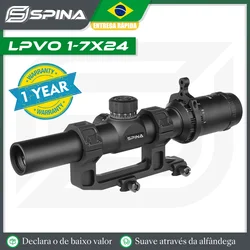 SPINA OPTICS HD 1-7x24 SFP 1/2 MOA Hunting Rifle Scope Short Dot Luneta CQB Riflescope .223 AR15 .308