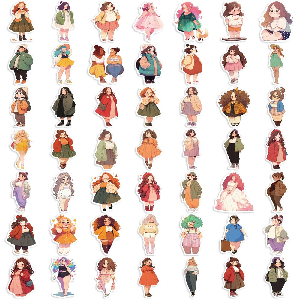 ملصقات فتاة لطيفة ، كرتون ، جرافيتي ، مقاومة للماء ، لأجهزة الكمبيوتر المحمول ، الهاتف ، الغيتار ، لوح التزلج ، سيارة ، لعبة أطفال ، 50 * #5