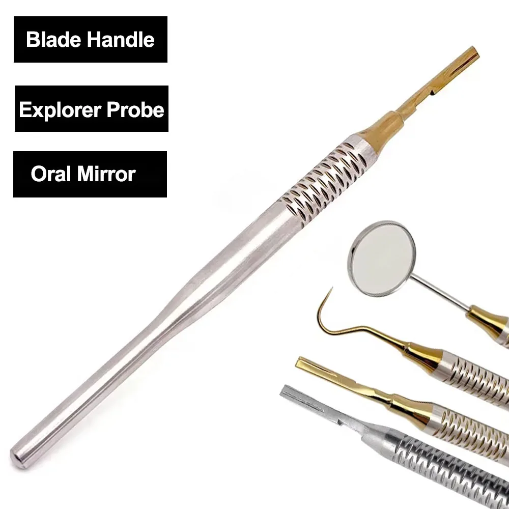 1Pc Stainless Steel Dental Mouth Mirror Explorer Probe Oral Care Tool Teeth Cleaning Instrument Dentist Equipment