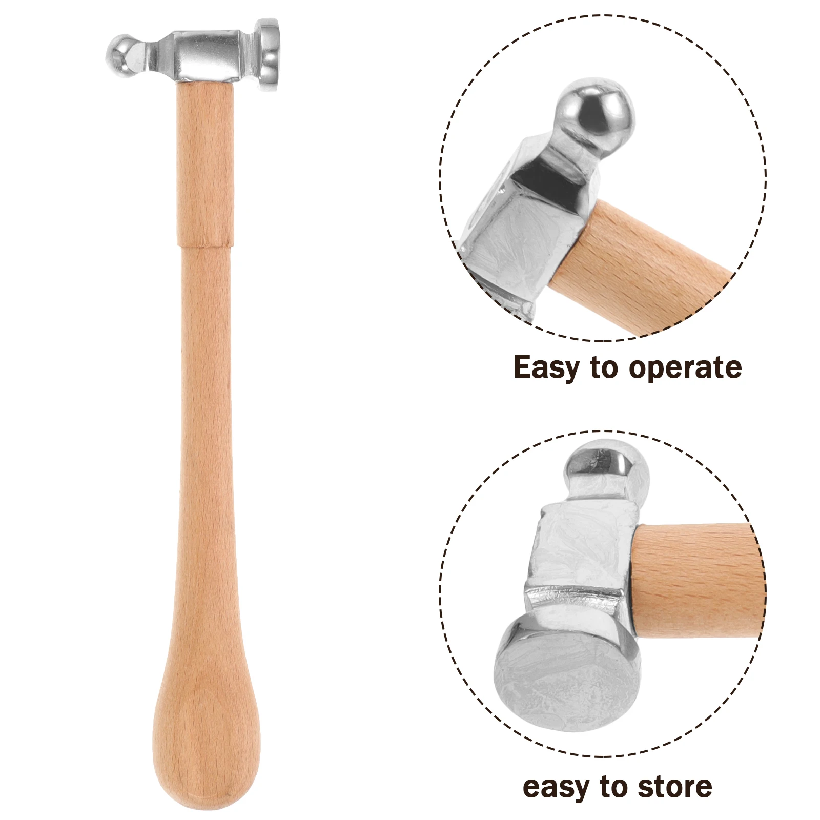 Mini Round Head Hammer Jewelry Making Tools Steel Wood Material Multifunction Crafts Small Hammers Mallet Reliable Durable