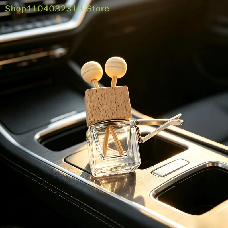 petiteCar Vent Clip Air Freshener Glass Bottle Natural Wood Cap Long Lasting Fragrance Eco-friendly Safe Materialaccessories
