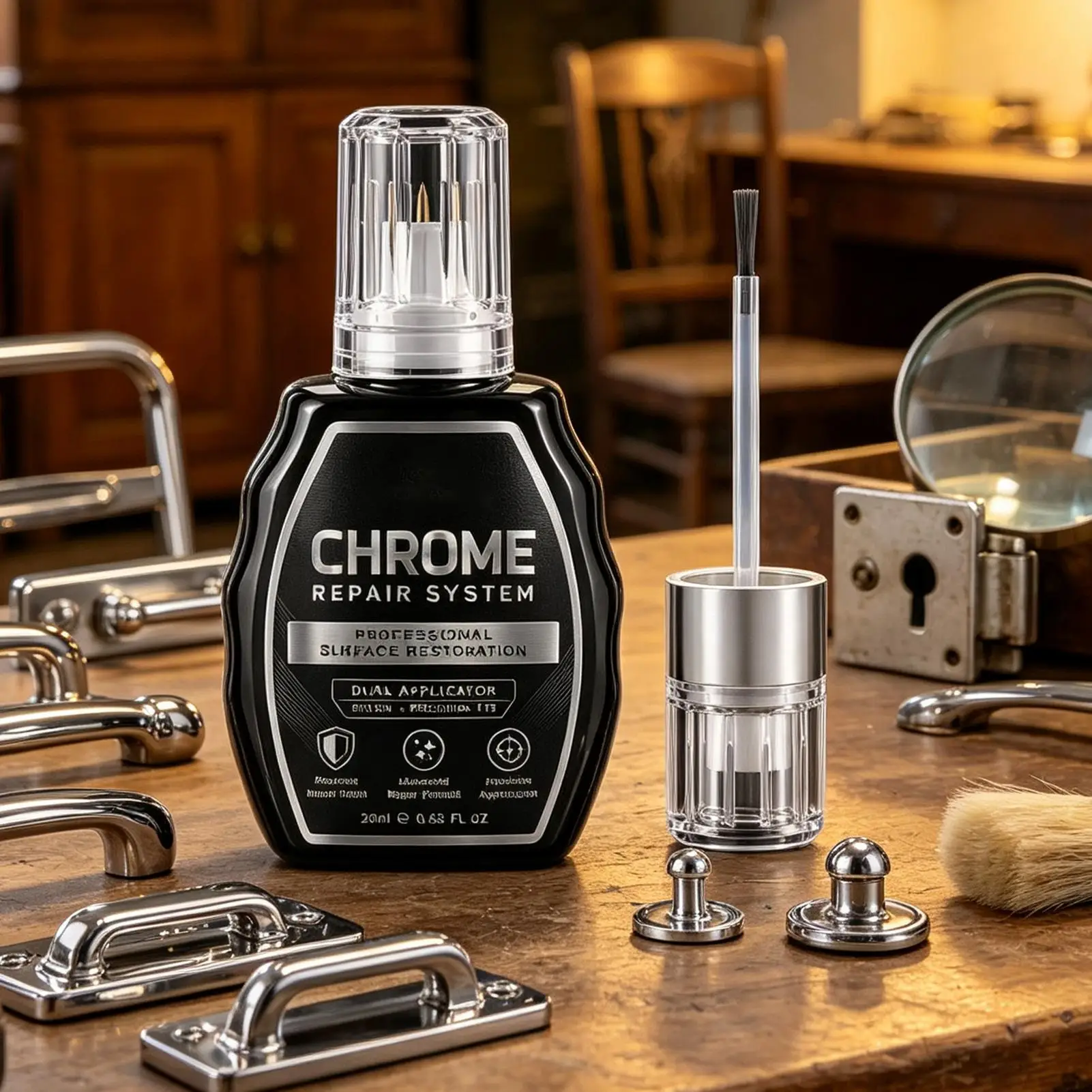 Chrome Plating Repair Fluid 20ml Universal Long Lasting Quick Drying Chrome Coating Restoration Solution For Home Bathroom