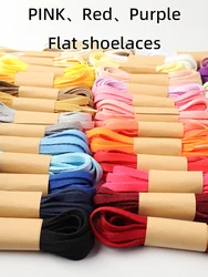 HIBERNI Flat wide shoelaces Women's sneaker Male sneakers Pink red 100/120/140/160cm For nike air work boots for men accessories