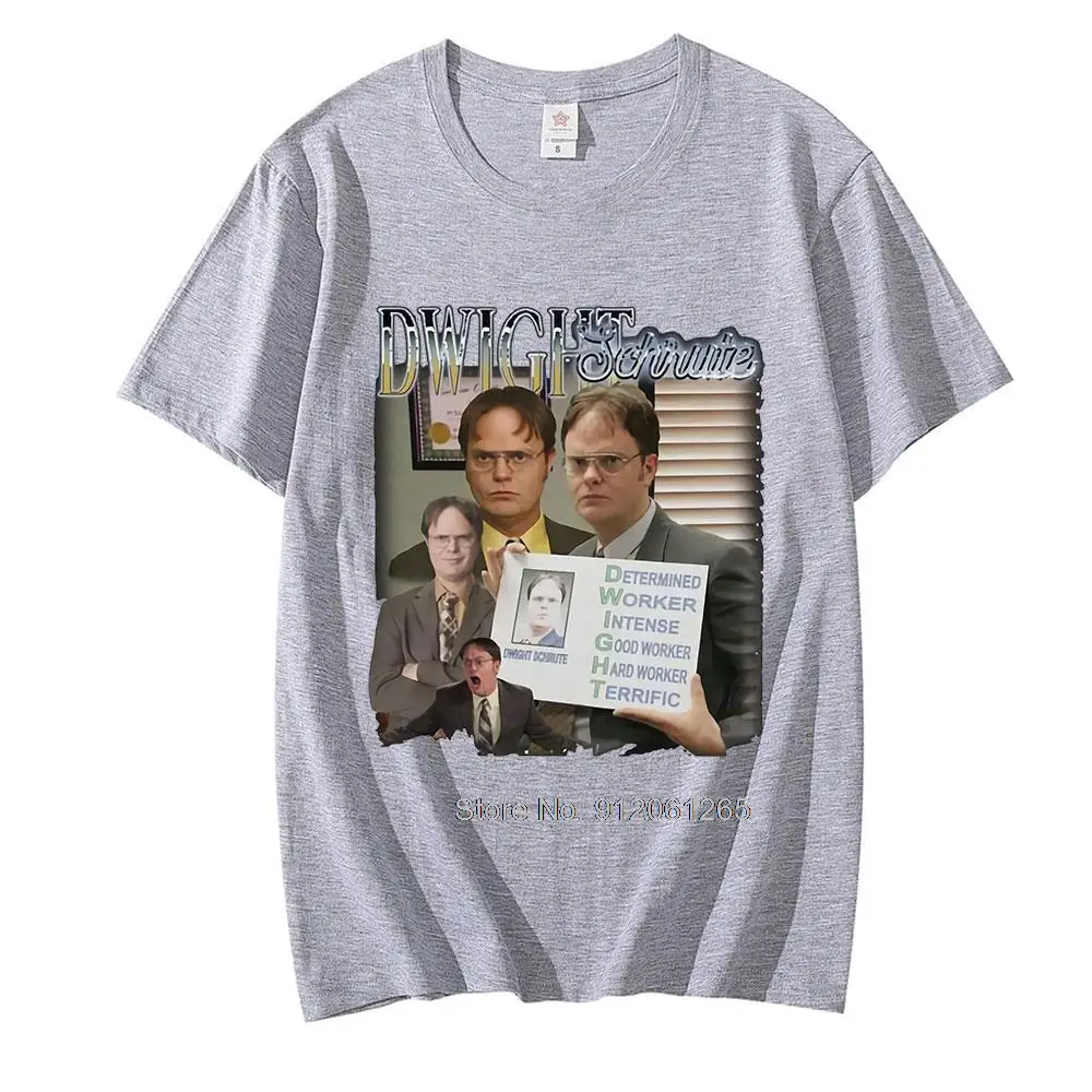 Funny Dwight Schrute Homage T Shirt Men Short Sleeved Pure Cotton T-shirt TV Show US The Office Michael Scott Fashion T-shirts