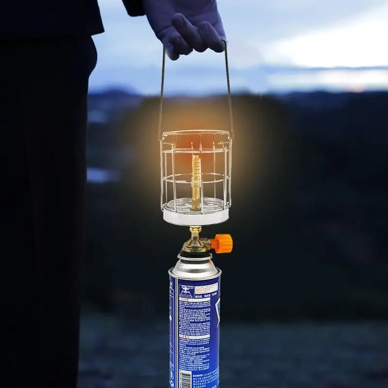 Outdoor Portable Camping Gas Lantern Piezo Ignition Mini Gas Tent Lamp Light Portable Camping Light Emergency Kerosene Lights