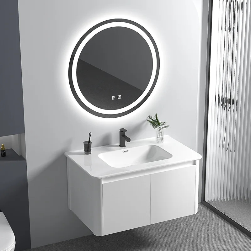 

Thickened honeycomb aluminum alloy bathroom cabinet ceramic integrated basin space aluminum bathroom cabinet bathroom hand basin