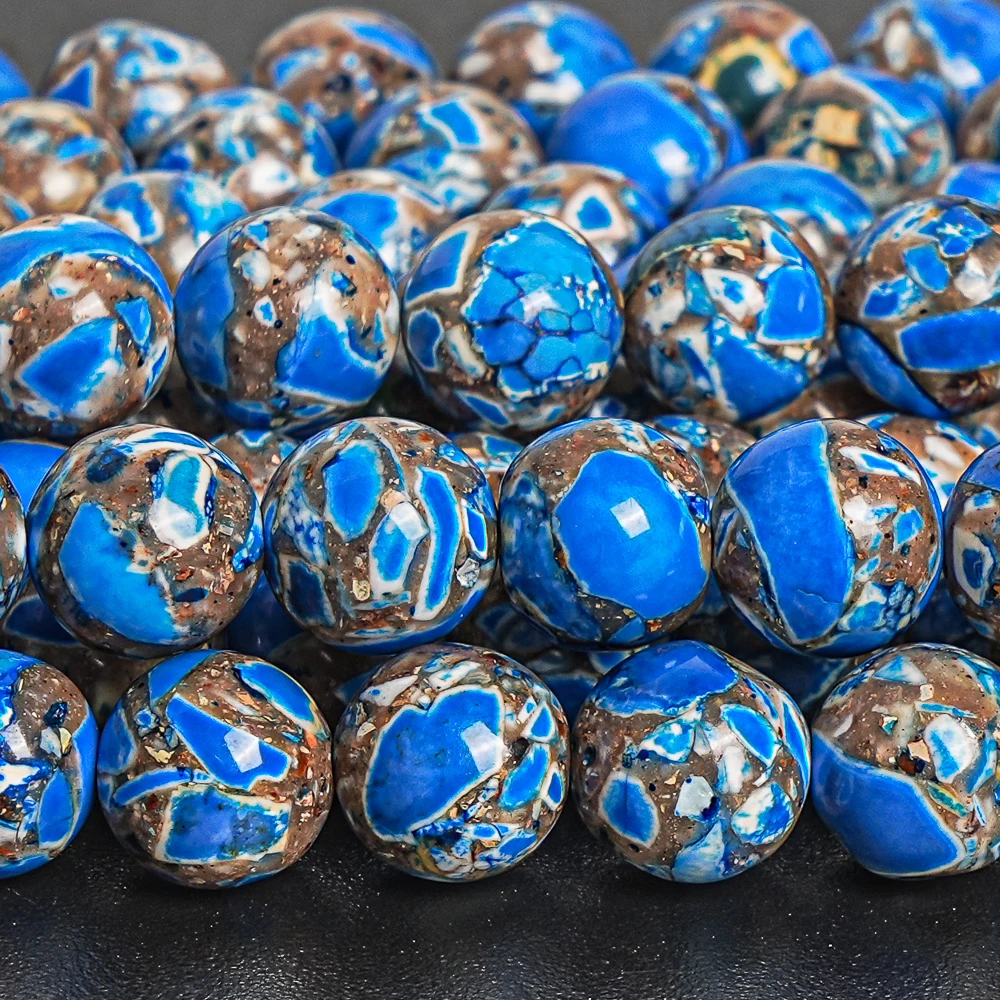 8MM Natural Stone Magnesite Beads Round Loose Spacer Beads Blue For Jewelry Making DIY Handmade Bracelets Women Gifts