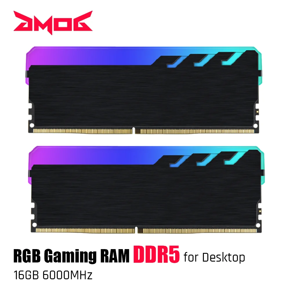 GMOG RGB DDR5 RAM 16GB 6000MHz EXPO & XMP Support CL48 Gaming Ram for Desktop UDIMM 288-Pin DDR5 Memoria RAM Lifetime Warranty