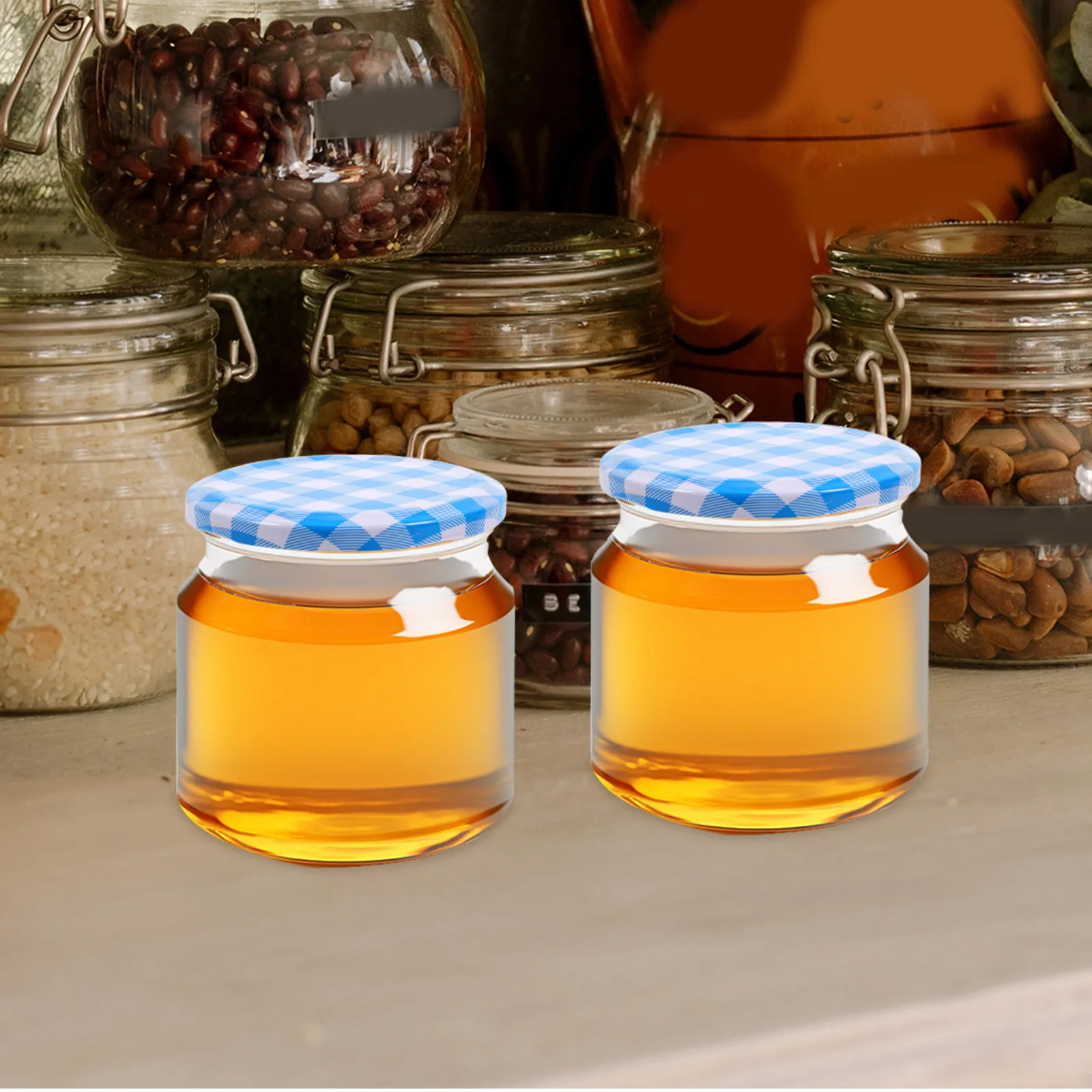 

50Pcs Leakproof Jam Jar Lids Tinplate Metal Sealing Covers for Glass Wide Mouth Canning Jars Replacement Jam Jar Lids