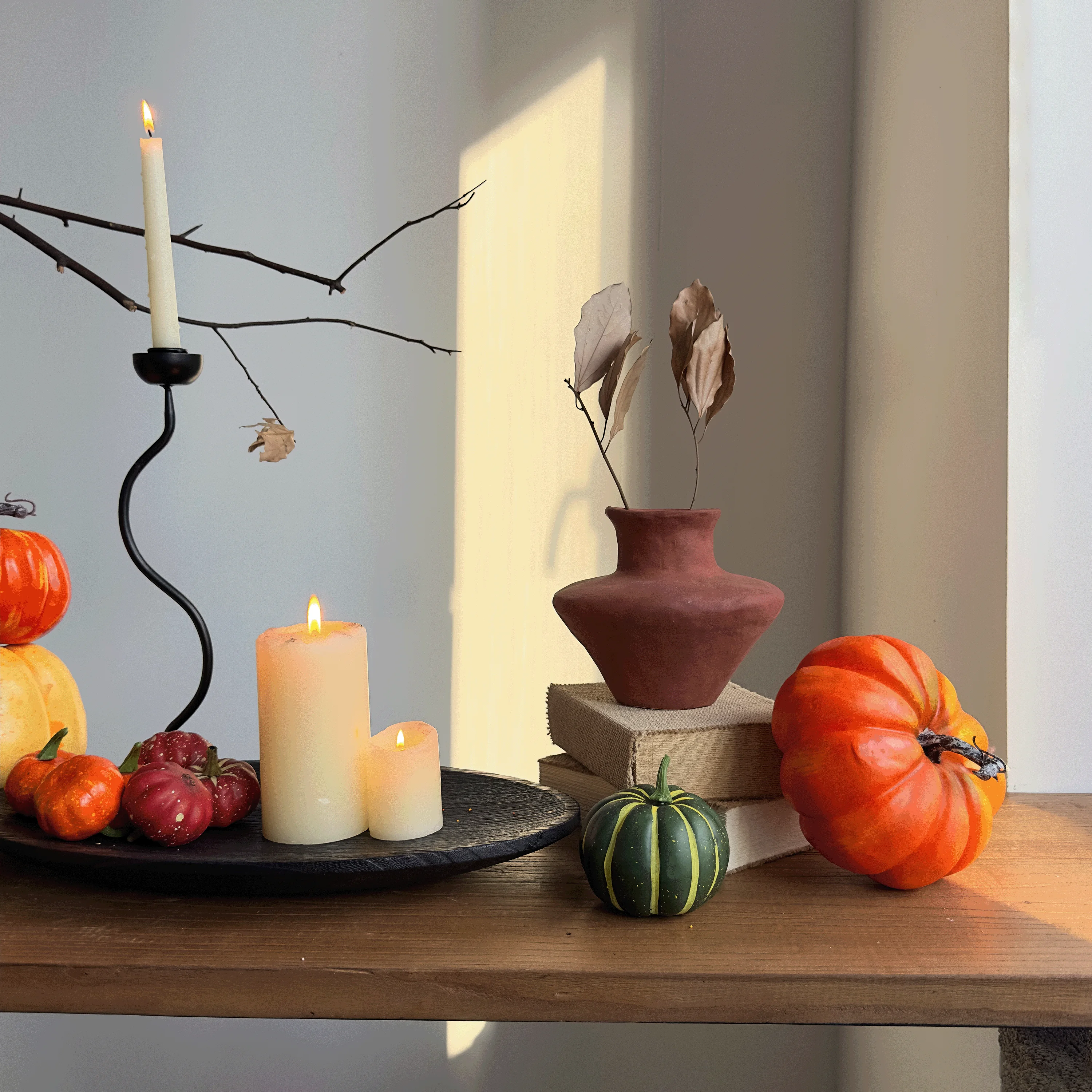 Harvest Festival Simulation Pumpkin Festival Atmosphere Decorative Ornament Pumpkin Props Desktop Candlestick