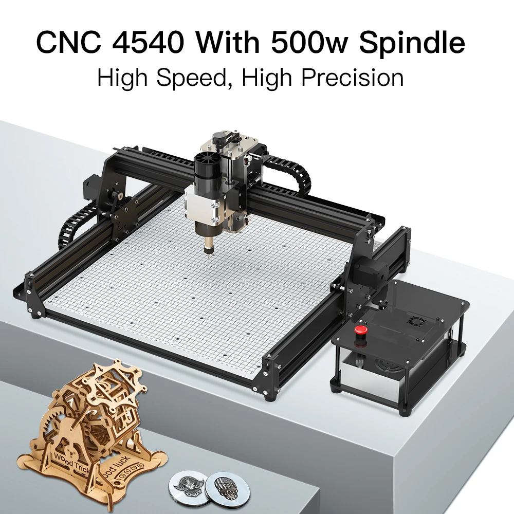 Iklestar 금속 목재 아크릴용 레이저 조각기, CNC 알루미늄 수조 절단 밀링 조각기, 500W 스핀들, 40W