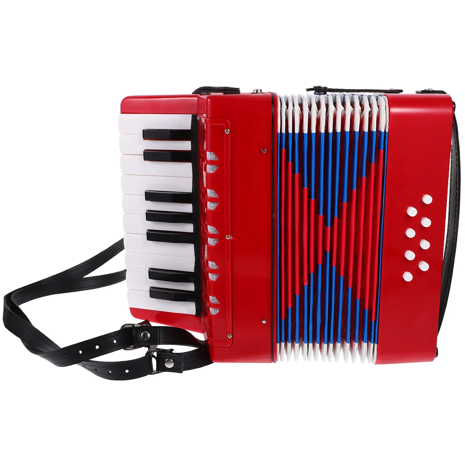 

1pc Accordion Teaching Kids Musical Instruments Red Color Portable Toy Beginner Child Practice Introductory Plastic Accordion