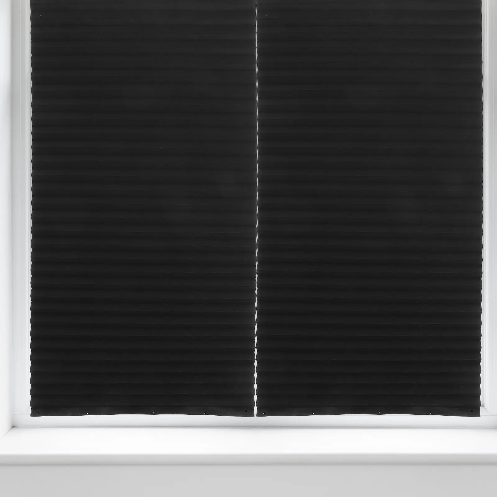 

1Set Self Adhesive Blackout Pleated Window Shades Black No Drill Easy Install Indoor Temporary Blinds Rv Door Window Shade