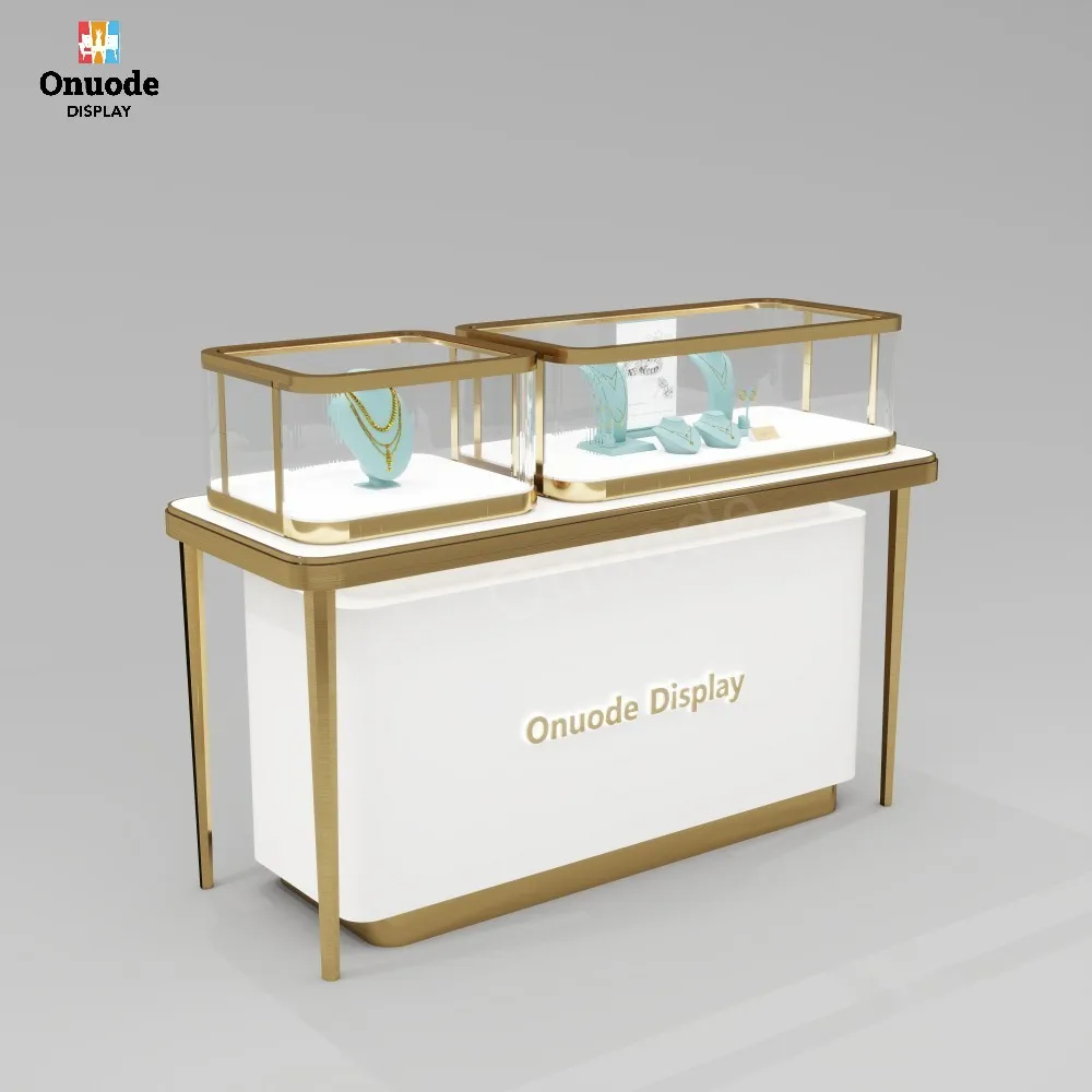 Custom.High End Customized Jewelry Display Showcase with LED Lighting for Luxury Showrooms & Furniture Shop