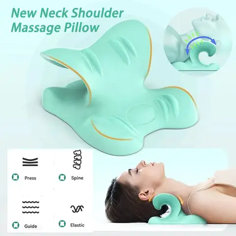 자궁 경부 척추 마사지 들것 베개 U 자형 베개 중력 지압 어깨 목 견인 교정 이완 마사지