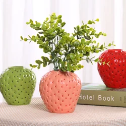 Cute strawberry vase resin vase room flower arrangement accessories fruit pot flower pot home decoration accessories