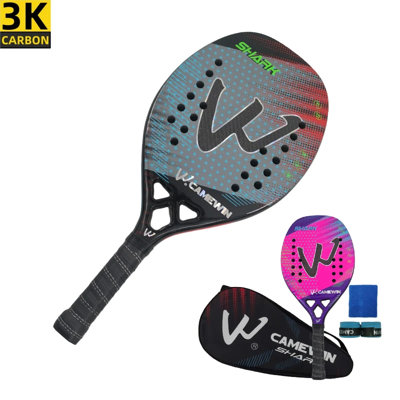 

Camewin 3k Beach Tennis Racket Carbon Fiber Rough Surface 2024 New Outdoor Sports Tennis Racket Adult Use for Both Men and Women