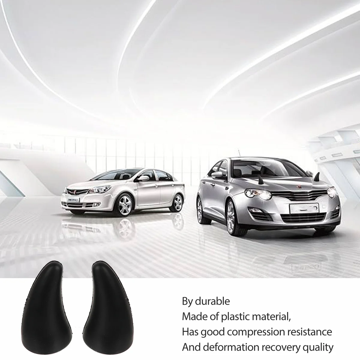 2 قطعة 1 زوج ثلاثية الأبعاد قرون الشيطان ملصقات البلاستيك دائم سقف السيارة ديكور هالوين مصد للسيارات ملصق مقاوم للماء الديكور الخارجي