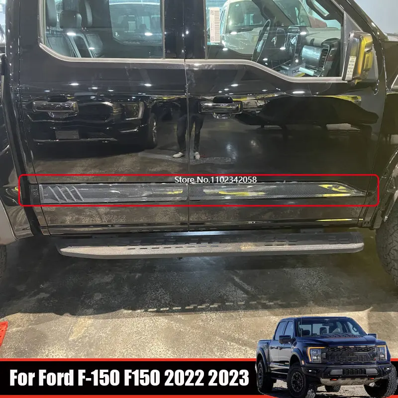 

Для Ford F150 F-150 2022 2023 ABS, боковая дверь, молдинг, линия, Крышка корпуса двери, защита от царапин, боковые полосы, отделка