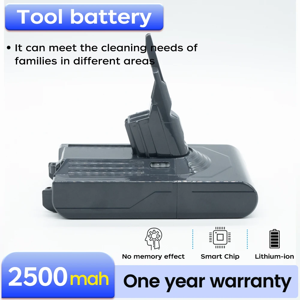 

BNN SD-Dyson vacuum cleaner V8 battery - 18650-2500MAH For Dyson V8 Battery Absolute V8 Animal Li-ion SV10 Handheld Vacuum