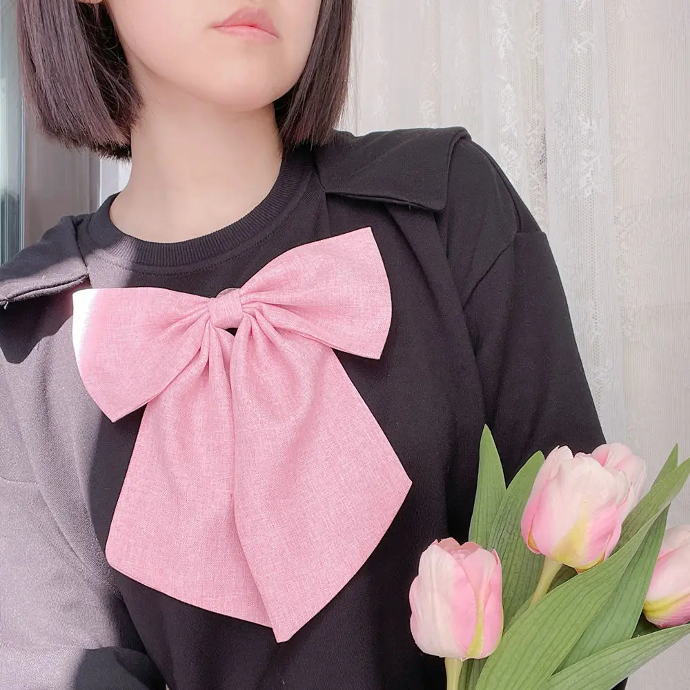 Large Bow Tie Fashion linen Japanese JK/DK Style School Uniform Wedding Bow Tie For Girls Korean Cosplay Women Butterfly