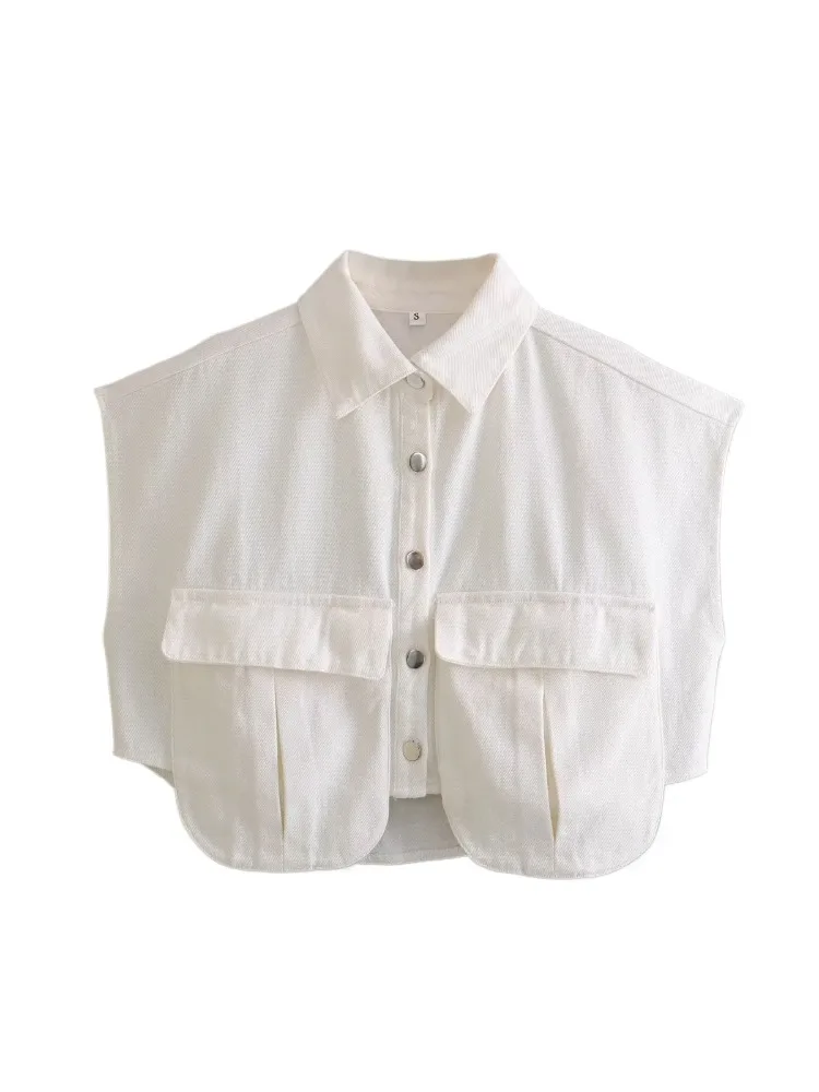 European and American Style 2025 Spring and Autumn New Women's Clothing Wrinkle Effect Double Breasted Suit Jacket Short jacket