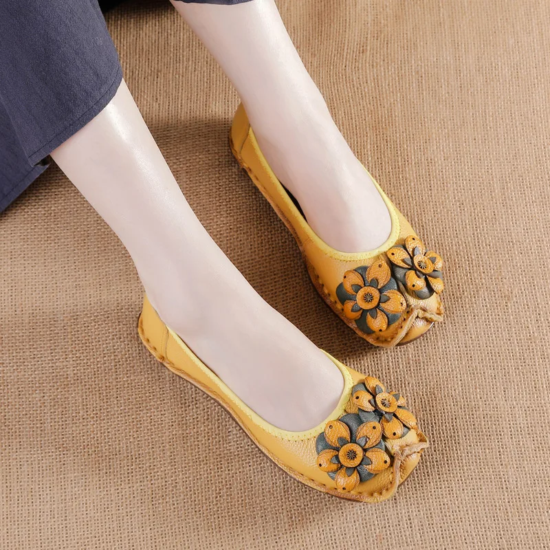 GKTINOO mocassini in vera pelle per donna 2024 Flower Woman Flats mocassini Femme mocassini da donna primavera estate Slip-On Shoes