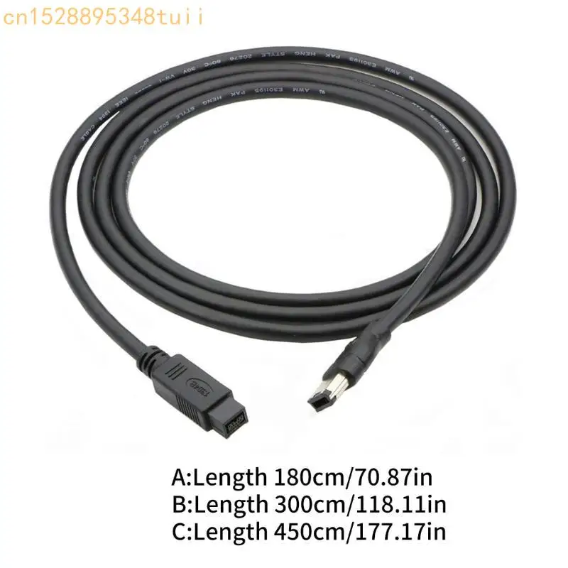 Y4qf Firewire Cable IEEE 1394 6 PIN männlich bis 9pin männlicher Adapter für Drucker Scanner und Festplatte