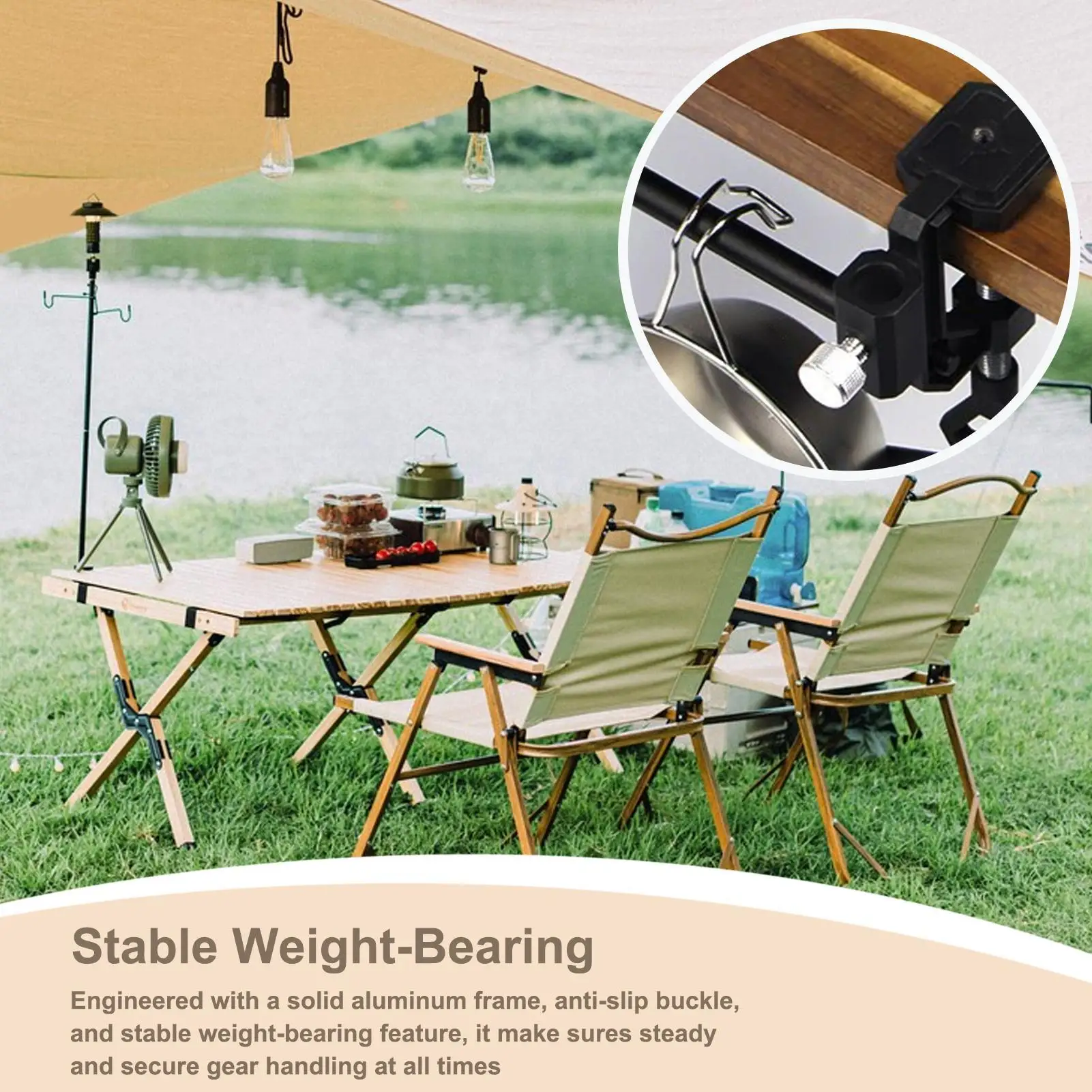 

Зажим для крепления камеры, регулируемый настольный зажим, многофункциональный держатель для кемпинговой лампы, кронштейн, настольный органайзер для домашней работы, пикника, общежития