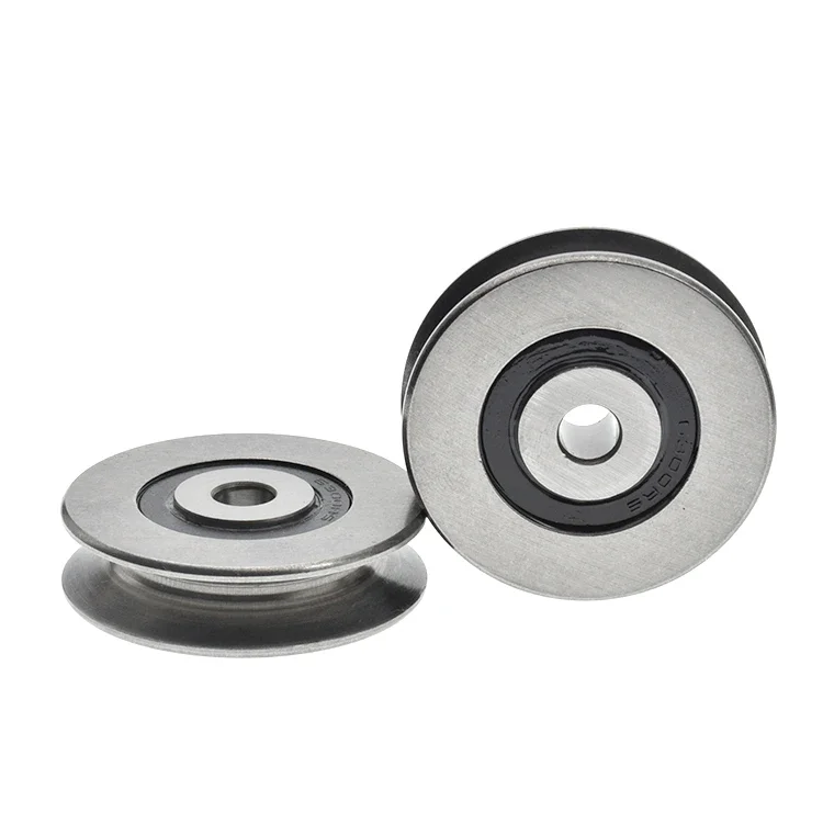 1Pc 8x50x13mm Metal Bearing U-groove Wheel with Groove Pulley R3/R5 Steel Wire Rope Roller Weaving Machine Guide Wheel