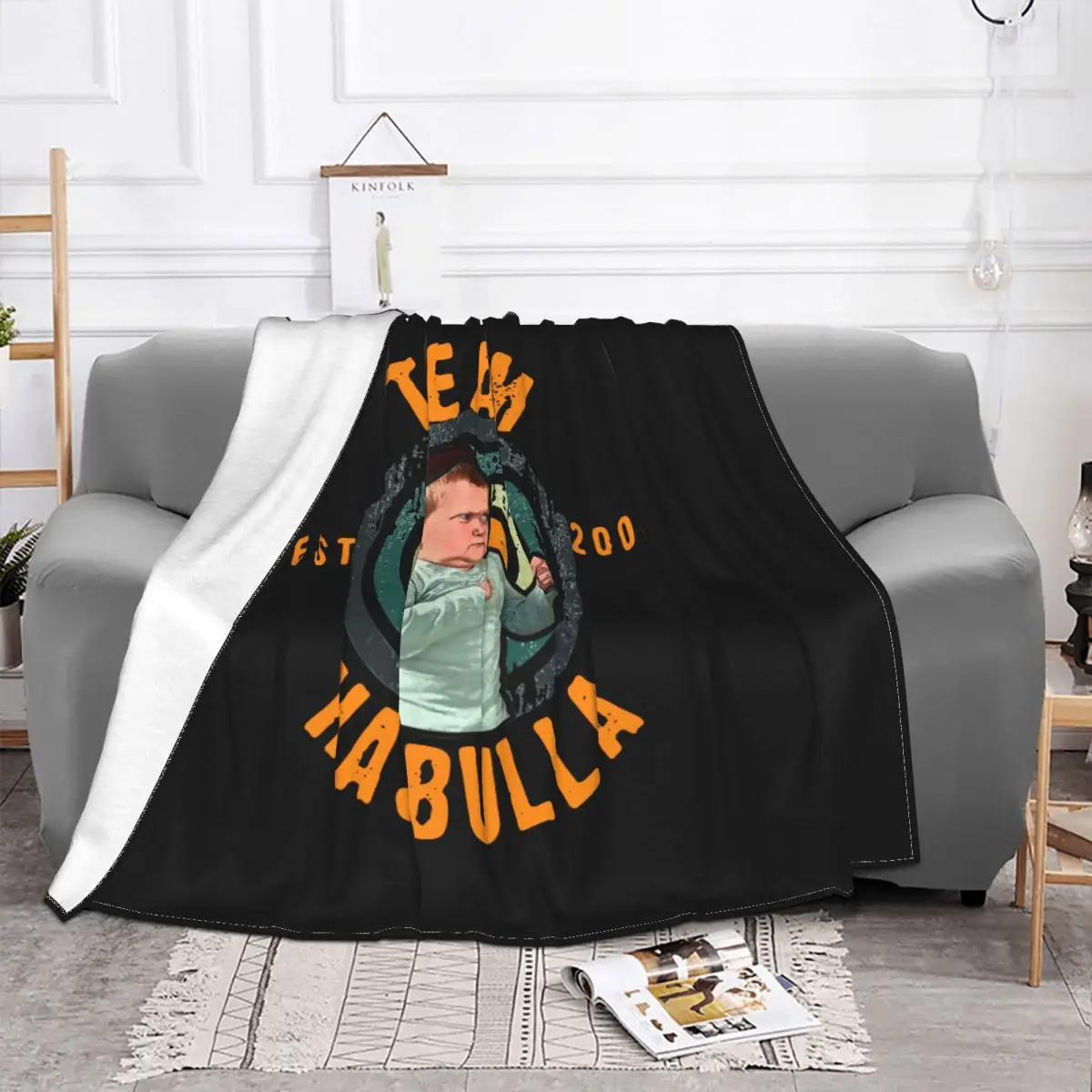 Hasbulla Fighting Meme Blanket Fleece Print Breathable Super Soft Throw Blanket for Bedding Couch Quilt