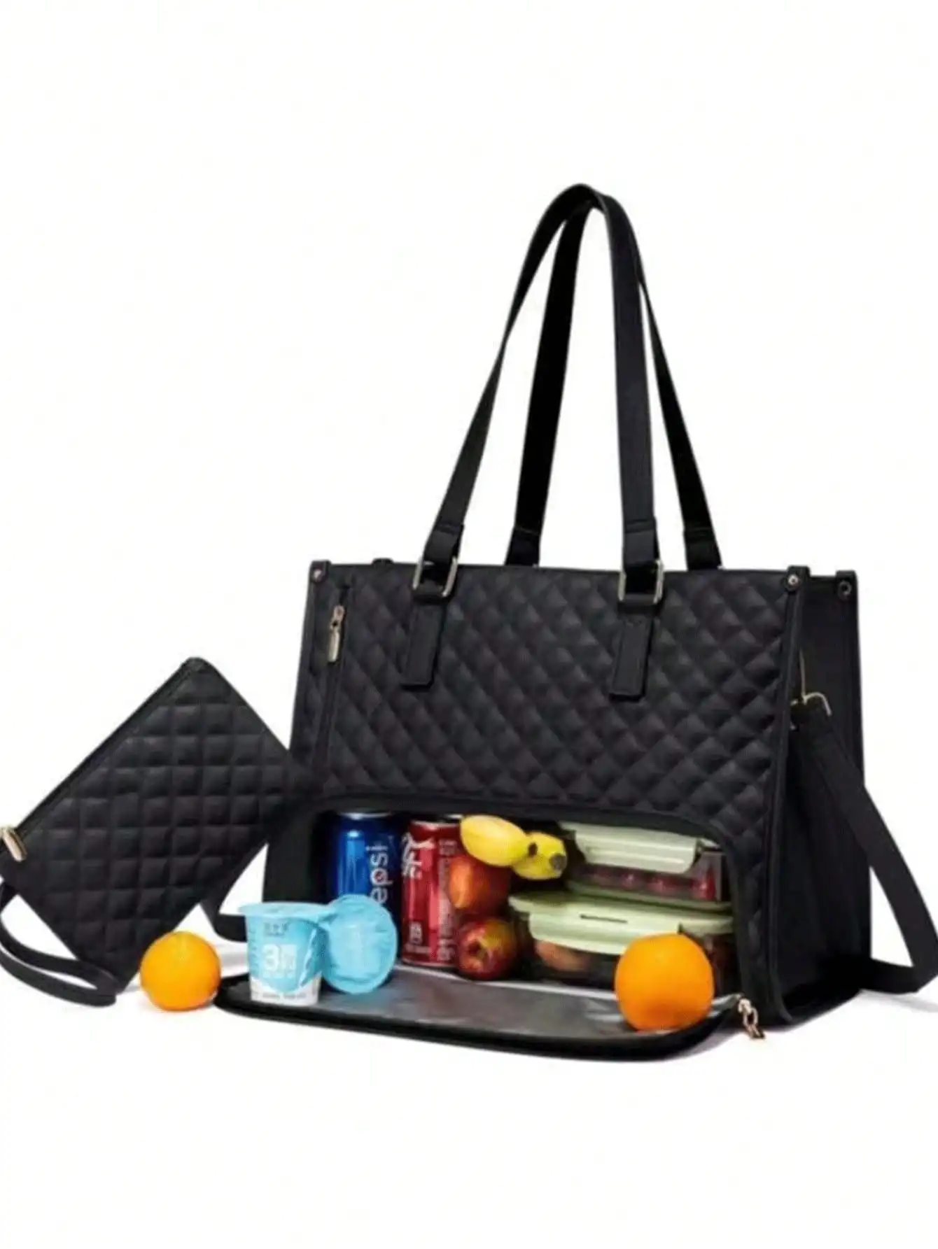 New Fashion Large Capacity Tote Bag, Classic Multi-Color Insulated Bag, Suitable For Laptop Bag, Mommy Bag, Commute Bag, Daily Fitness Lunch Bag,