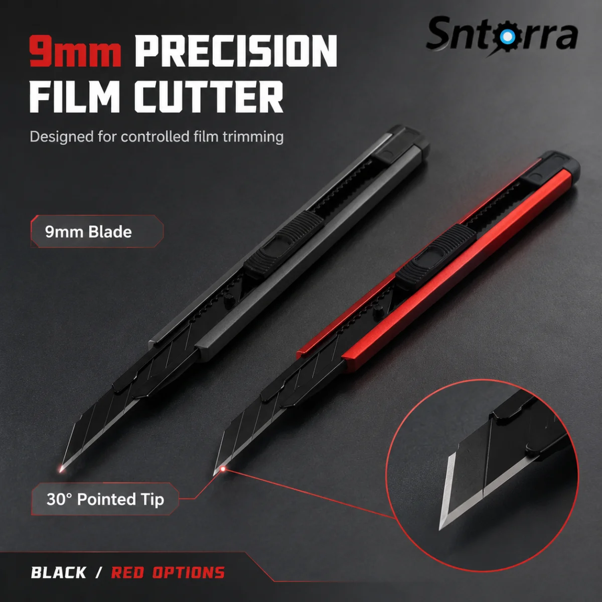 Black Blade 30 Degree 9mm Utility Knife for Film Cutting Color Car Wrap Edge Trimming Paper Cutting Craft And DIY Tools
