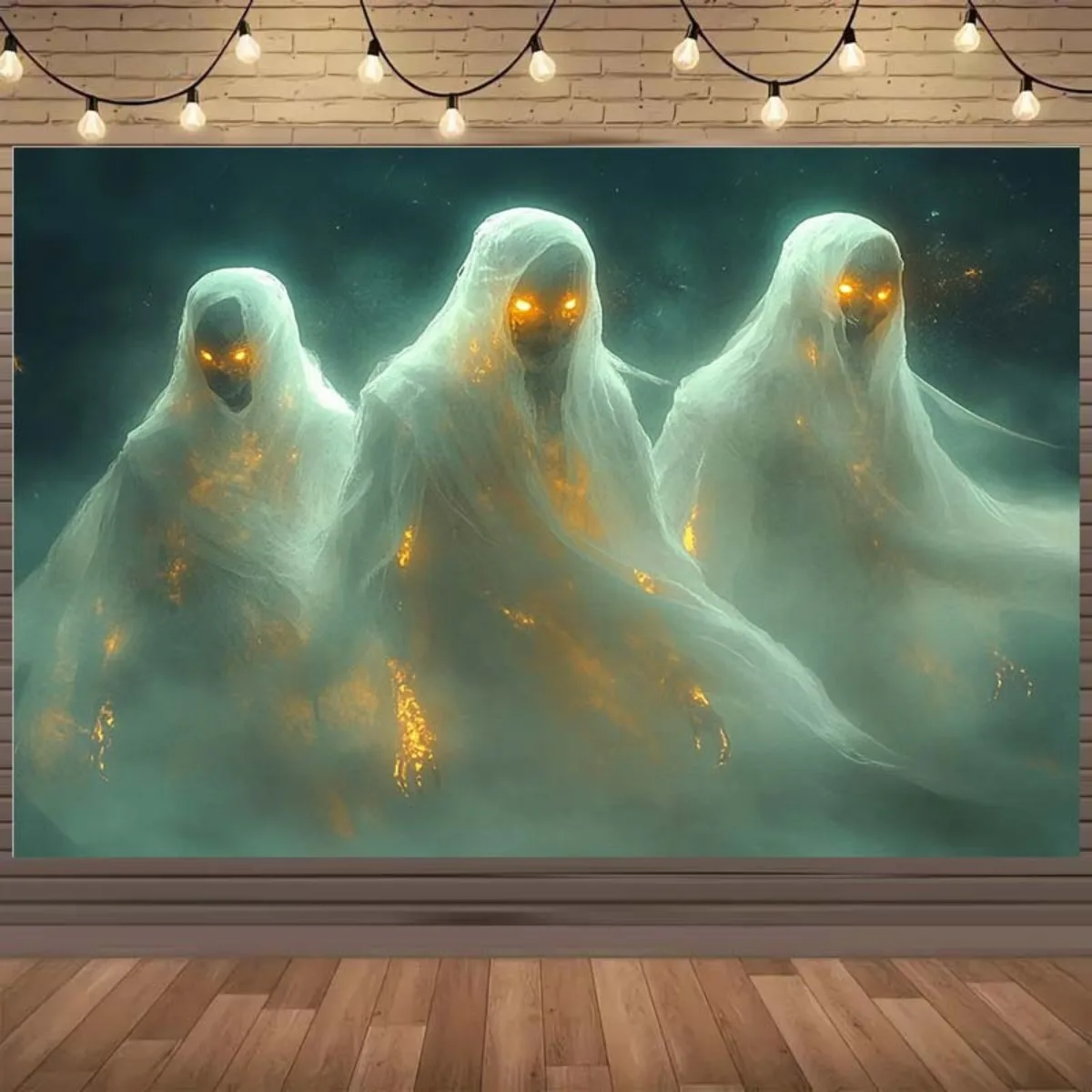 Large Ghost Tapestry Wall Hanging Gothic Haunted Spooky Horror Decor Print Ethereal Spectral Phantom Wall Art for Bedroom Living