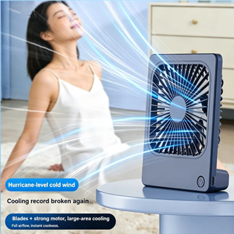 Ultra‑Thin Foldable Mini Fan Ultra‑Quiet Strong Wind Portable Handheld & Desktop Small Cooling Fan for Home Office Travel Dorm