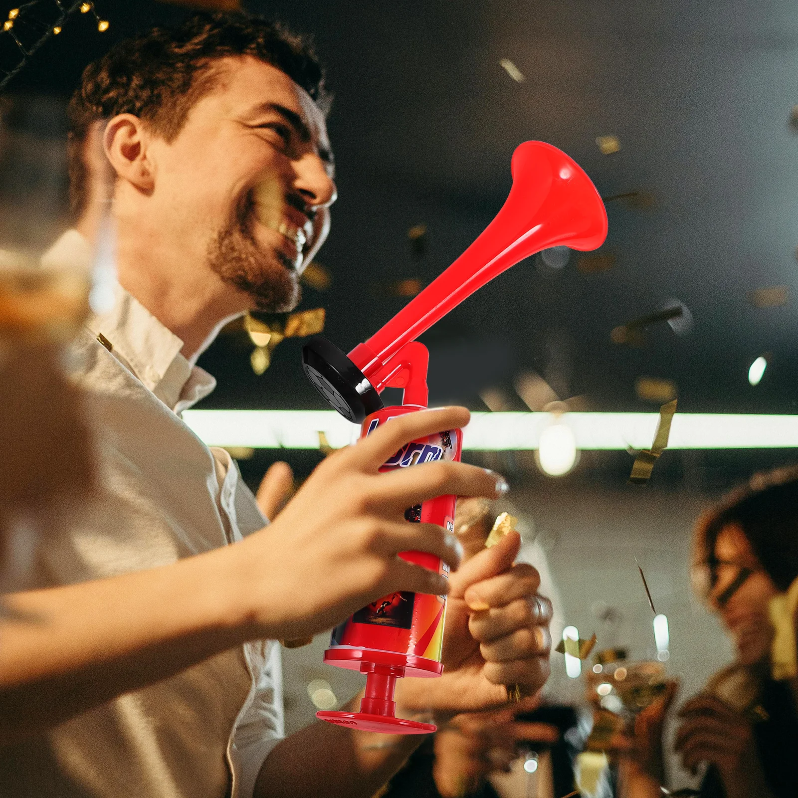 

Large Air Horn Hand Held Noise Maker 35x7x7cm Random Color PP Material Loud Sound Sports Events Party Reusable Easy Assembly