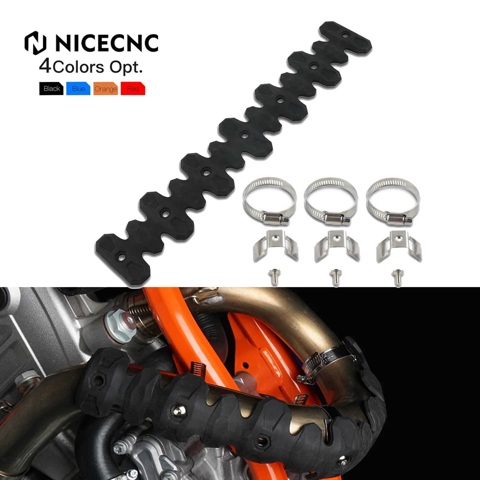 NiceCNC For GasGas ECF EXF MCF 250 350 450 EC250F EC350F EX450F 220mm 400mm Exhaust Head Pipe Muffler Heat Shield Guard Cover