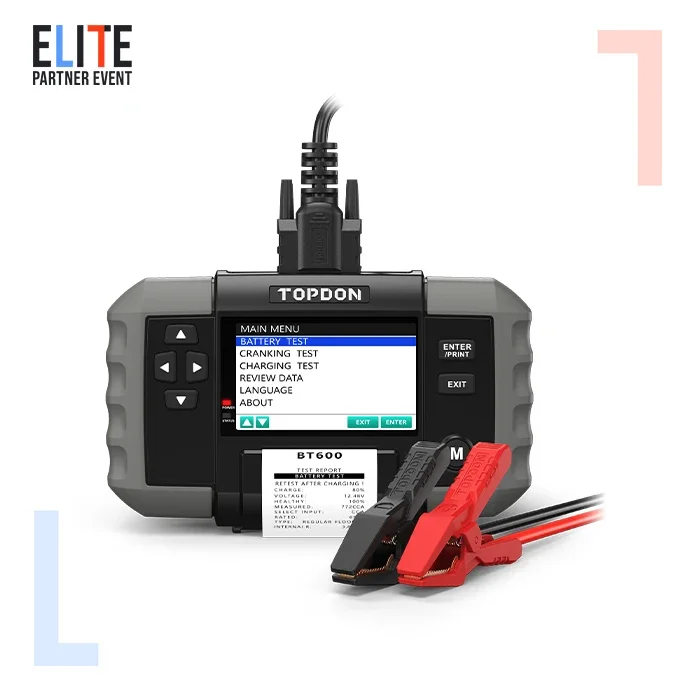 BT600 New Arrival 12V 24V Lead Acid CCA Vehicle Automotive Car Battery Load Tester Analyzer With Bulit-In Thermal Printer