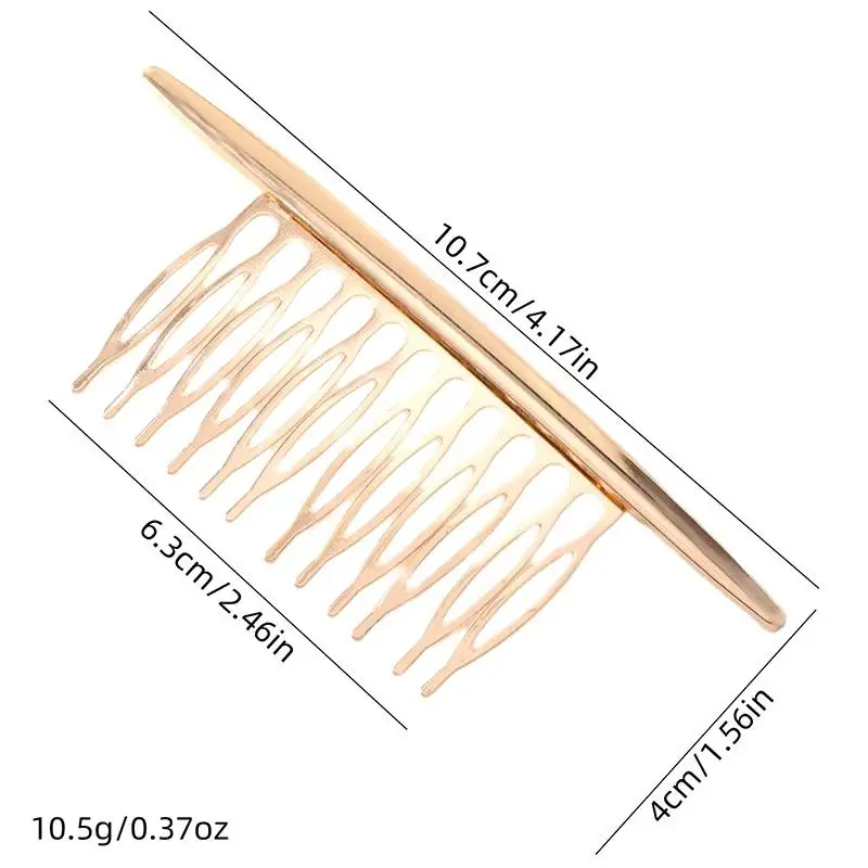Metal Hair Combs Elegant Sturdy Glossy Portable Hair Styling Tools for Teen Girls School Daily Wear Gift Choice