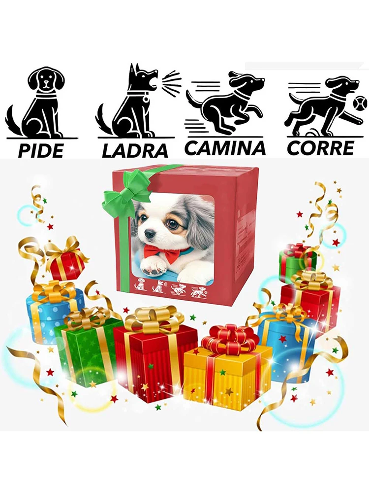 Lindo cachorro de ladridos que camina, cola de perro animatrónica realista, Animal relleno realista para niños