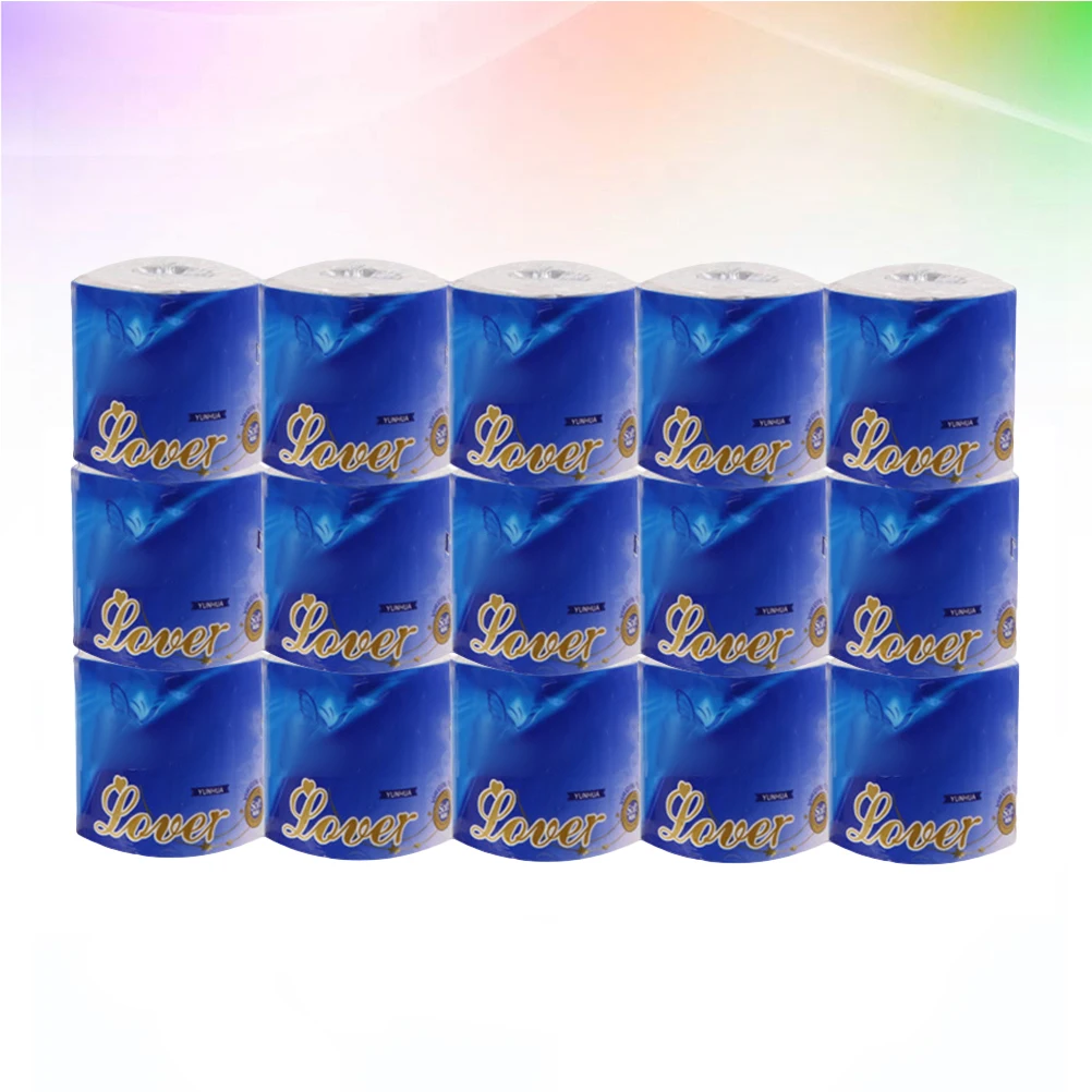 15 rollos de papel higiénico de pulpa mixta, piel delicada, uso familiar y de oficina, rollo de papel tisú a granel, paquete económico de compra